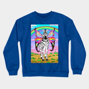 Zebra with Wings Crewneck Sweatshirt